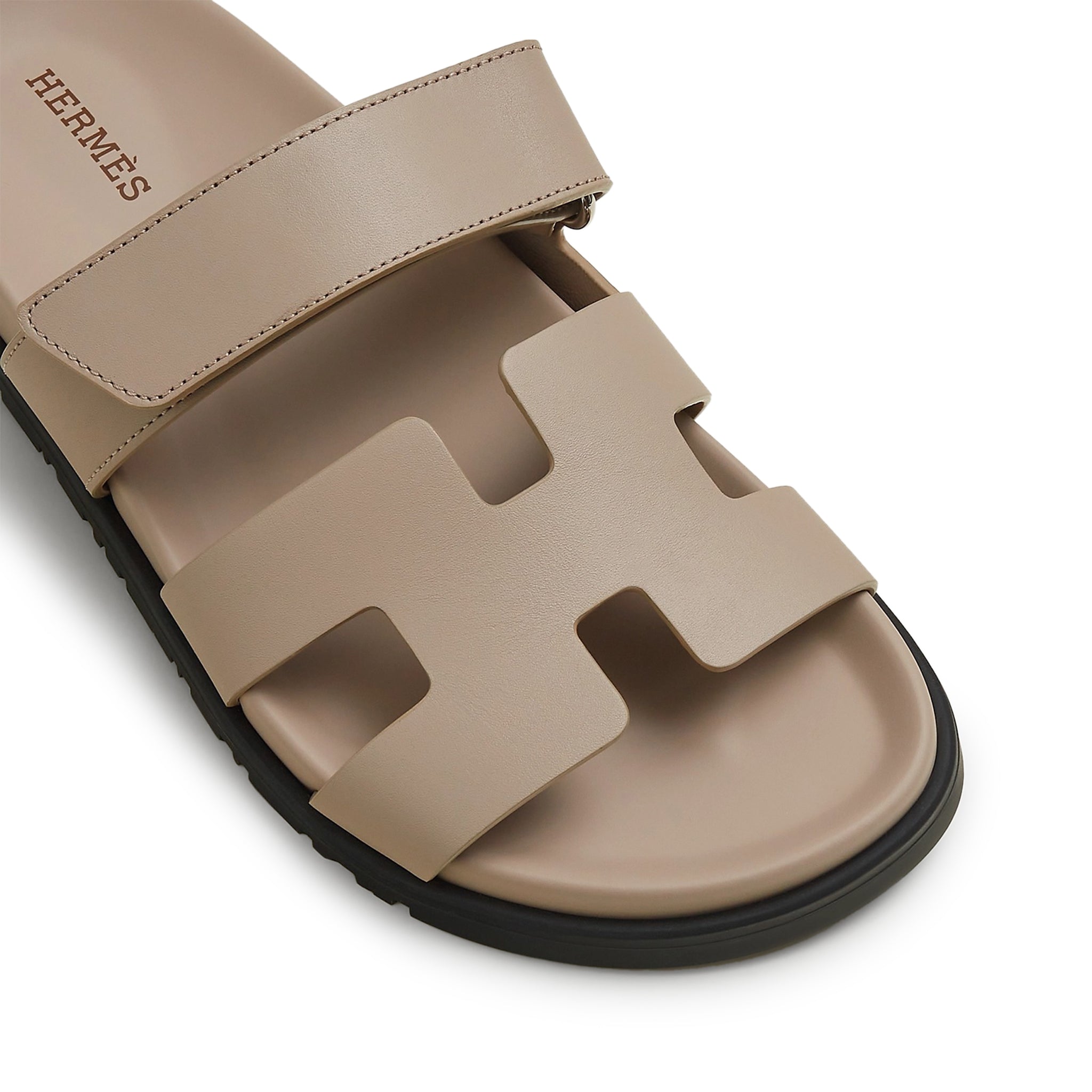 Top view of Hermes Paris Chypre Sandal Beige Mastic H222299ZVB3365